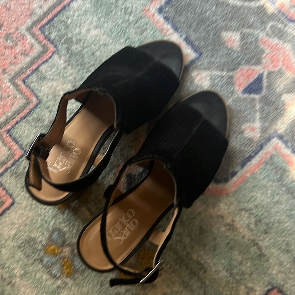 Black suede mule